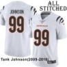 White Embroidered Tank Johnson Cincinnati Bengals #99 Stitched Jersey