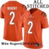 Orange Embroidered Mike Nugent Cincinnati Bengals #2 Stitched Jersey
