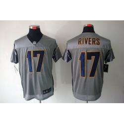 [NEW,Gray-Shadow]Philip Rivers Football Jersey -San Diego #17 Gray Jersey