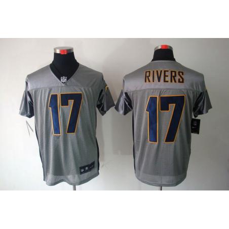 [NEW,Gray-Shadow]Philip Rivers Football Jersey -San Diego #17 Gray Jersey