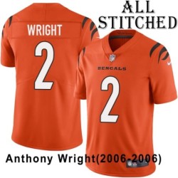 Orange Embroidered Anthony Wright Cincinnati Bengals #2 Stitched Jersey