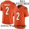Orange Embroidered Anthony Wright Cincinnati Bengals #2 Stitched Jersey