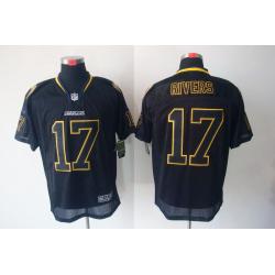 [NEW,Lights-Out]Philip Rivers Football Jersey -San Diego #17 Black Jersey