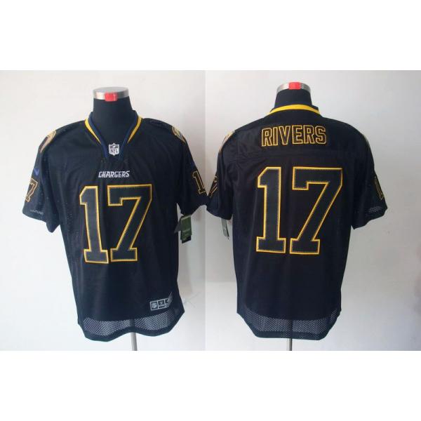 [NEW,Lights-Out]Philip Rivers Football Jersey -San Diego #17 Black Jersey