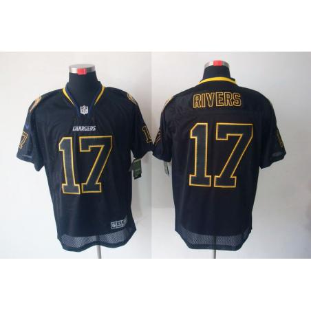 [NEW,Lights-Out]Philip Rivers Football Jersey -San Diego #17 Black Jersey