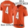 Orange Embroidered Sean Clifford Cincinnati Bengals #4 Stitched Jersey