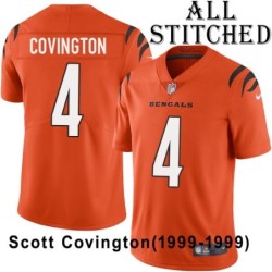 Orange Embroidered Scott Covington Cincinnati Bengals #4 Stitched Jersey