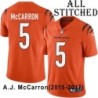 Orange Embroidered A.J. McCarron Cincinnati Bengals #5 Stitched Jersey