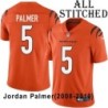 Orange Embroidered Jordan Palmer Cincinnati Bengals #5 Stitched Jersey