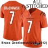 Orange Embroidered Bruce Gradkowski Cincinnati Bengals #7 Stitched Jersey