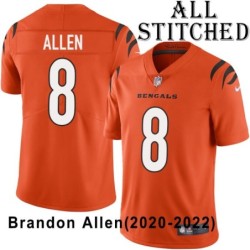 Orange Embroidered Brandon Allen Cincinnati Bengals #8 Stitched Jersey