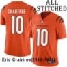 Orange Embroidered Eric Crabtree Cincinnati Bengals #10 Stitched Jersey