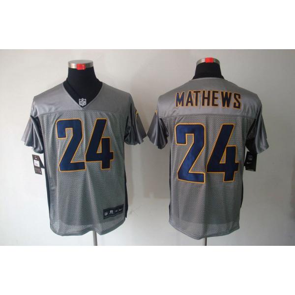 [NEW,Gray-Shadow]Ryan Mathews Football Jersey -San Diego #24 Gray Jersey