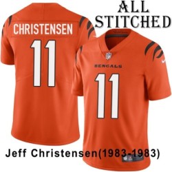 Orange Embroidered Jeff Christensen Cincinnati Bengals #11 Stitched Jersey