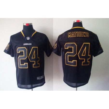 [NEW,Lights-Out]Ryan Mathews Football Jersey -San Diego #24 Black Jersey