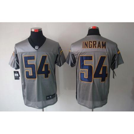 [NEW,Gray-Shadow]Melvin Ingram Football Jersey -San Diego #54 Gray Jersey