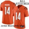 Orange Embroidered Jordan Moore Cincinnati Bengals #14 Stitched Jersey