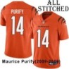Orange Embroidered Maurice Purify Cincinnati Bengals #14 Stitched Jersey