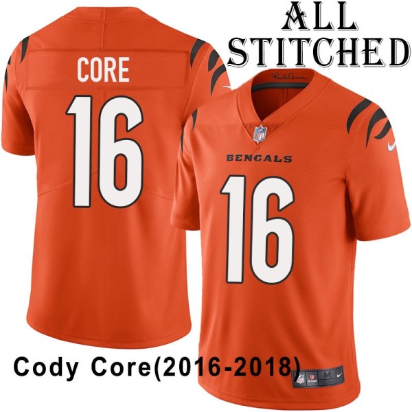 Orange Embroidered Cody Core Cincinnati Bengals #16 Stitched Jersey
