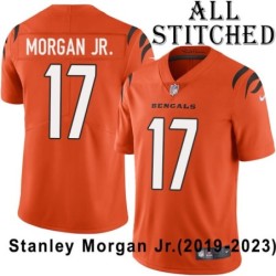Orange Embroidered Stanley Morgan Jr. Cincinnati Bengals #17 Stitched Jersey
