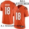 Orange Embroidered A.J. Green Cincinnati Bengals #18 Stitched Jersey
