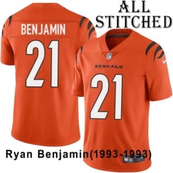 Orange Embroidered Ryan Benjamin Cincinnati Bengals #21 Stitched Jersey