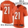 Orange Embroidered Eric Bieniemy Cincinnati Bengals #21 Stitched Jersey