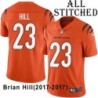 Orange Embroidered Brian Hill Cincinnati Bengals #23 Stitched Jersey