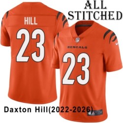 Orange Embroidered Daxton Hill Cincinnati Bengals #23 Stitched Jersey