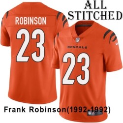 Orange Embroidered Frank Robinson Cincinnati Bengals #23 Stitched Jersey