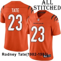 Orange Embroidered Rodney Tate Cincinnati Bengals #23 Stitched Jersey
