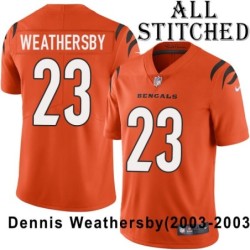 Orange Embroidered Dennis Weathersby Cincinnati Bengals #23 Stitched Jersey