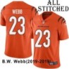 Orange Embroidered B.W. Webb Cincinnati Bengals #23 Stitched Jersey