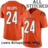 Orange Embroidered Lewis Billups Cincinnati Bengals #24 Stitched Jersey