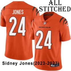 Orange Embroidered Sidney Jones Cincinnati Bengals #24 Stitched Jersey