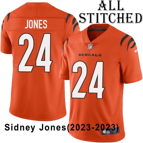 Orange Embroidered Sidney Jones Cincinnati Bengals #24 Stitched Jersey