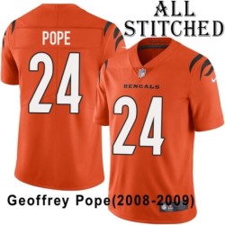 Orange Embroidered Geoffrey Pope Cincinnati Bengals #24 Stitched Jersey