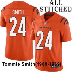 Orange Embroidered Tommie Smith Cincinnati Bengals #24 Stitched Jersey