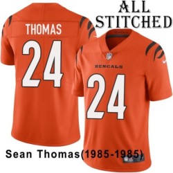 Orange Embroidered Sean Thomas Cincinnati Bengals #24 Stitched Jersey