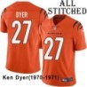 Orange Embroidered Ken Dyer Cincinnati Bengals #27 Stitched Jersey