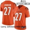 Orange Embroidered Larry Johnson Cincinnati Bengals #27 Stitched Jersey