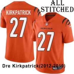 Orange Embroidered Dre Kirkpatrick Cincinnati Bengals #27 Stitched Jersey