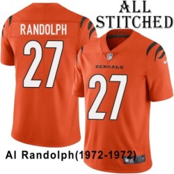 Orange Embroidered Al Randolph Cincinnati Bengals #27 Stitched Jersey