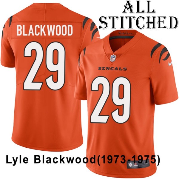 Orange Embroidered Lyle Blackwood Cincinnati Bengals #29 Stitched Jersey