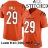 Orange Embroidered Leon Hall Cincinnati Bengals #29 Stitched Jersey