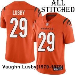 Orange Embroidered Vaughn Lusby Cincinnati Bengals #29 Stitched Jersey