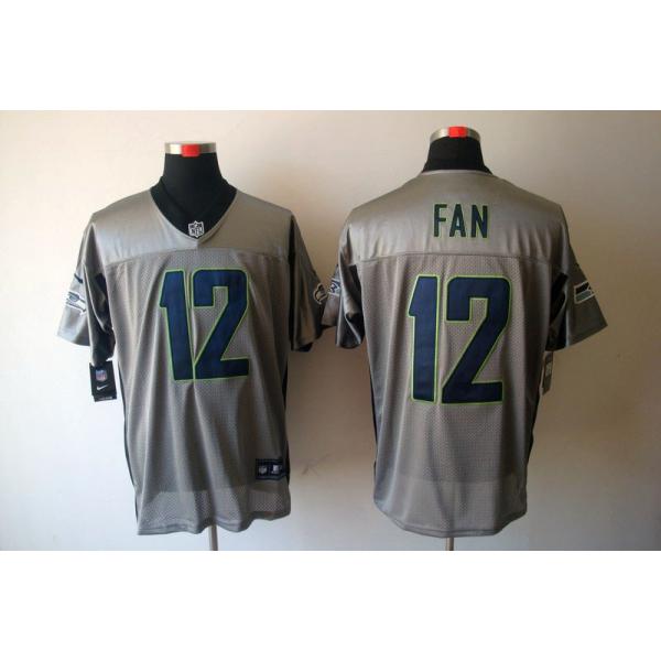[NEW,Gray-Shadow]12th Fan Football Jersey -Seattle #12 Gray Jersey