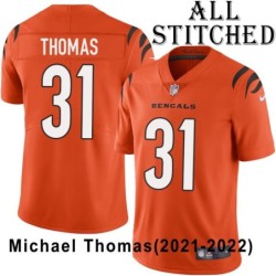 Orange Embroidered Michael Thomas Cincinnati Bengals #31 Stitched Jersey