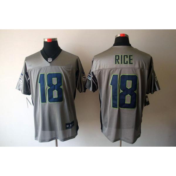 [NEW,Gray-Shadow]Sidney Rice Football Jersey -Seattle #18 Gray Jersey