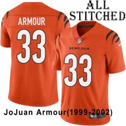 Orange Embroidered JoJuan Armour Cincinnati Bengals #33 Stitched Jersey